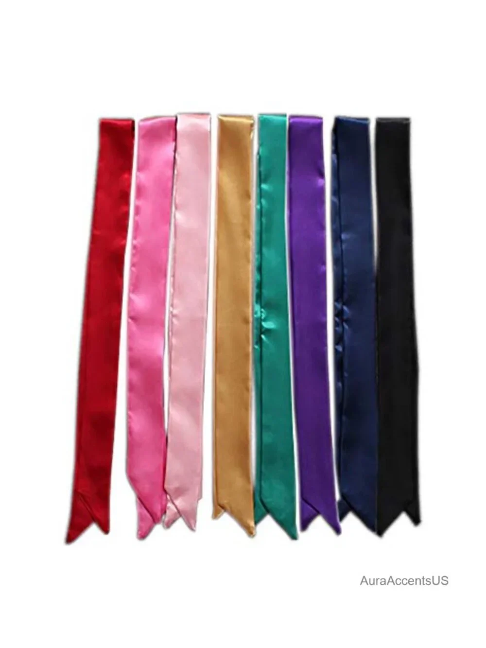 8pcs Silk Scarf Set Multipurpose Hair Neck Bag Handle Wrap Accessory Gift
